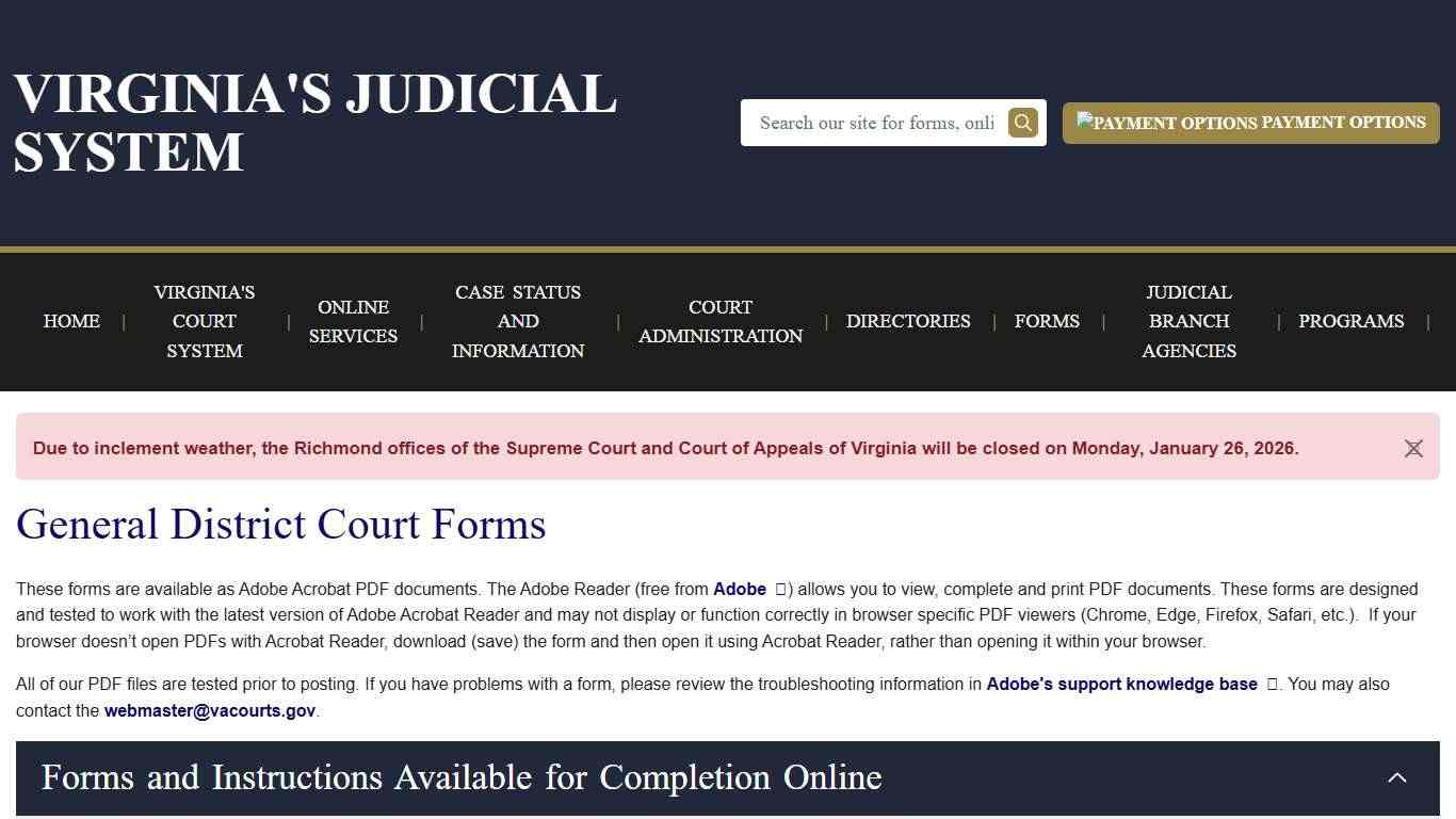 General District Court Forms Virginia Court System